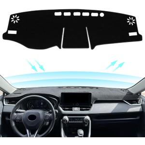 for Toyota Rav4 Accessories 2025 2024 2023 2022 2021 2020 2019 Dashboard Cover Dash Cover Mat Custom Fit Center Console Cover Sunshield Protector RAV 4 Pad（Black Trim）