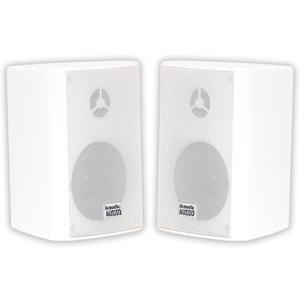 Acoustic Audio by Goldwood AA351W 2 Way High Performance Indoor Outdoor 500W Speakers with Powerful Bass (1 Pair, White)