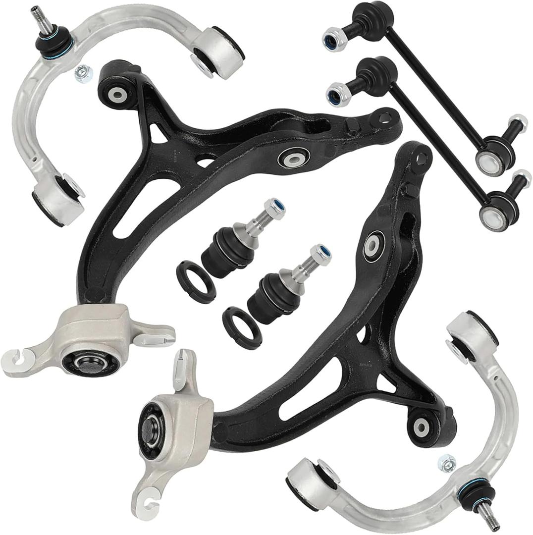 SCITOO 8pcs Front Suspension Kit Lower Upper Control Arm with Ball Joint fit for Mercedes-Benz GL450 ML350 GL550 GL350 ML320 ML500 ML450 ML550 GL320 Sway Bar Link