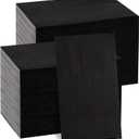 BUCLA 200-Count 3-Ply Disposable Black Napkins - Black Paper Napkins Premium Quality - Halloween Dinner Napkins Soft, Absorbent for Kitchen, Parties, Weddings, Halloween &New Year