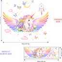 Unicorn Wall Decals for Girls Room - Fantastic Unicorn Wing Flower Vinyl Wall Stickers for Kids Baby Nursery Girls Bedroom Decor