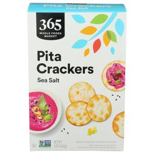 5 x 365 By Whole Foods Market, Sea Salt Pita Crackers, 5 Ounce (EXP 11/12/26)
