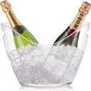 Yesland Ice Bucket, Clear Acrylic 3.5 Liter Storage Tub, Beer Bucket Beverage Chiller Bin for 2 Wine, Champagne Bottles, Beer Bottles 