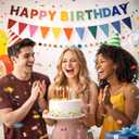 Happy Birthday Banner Pre Strung Felt Decorations Reusable Party Garland Set Rainbow Birthday Supplies With Ball Garland And Pennant Flag For Girls Boys Women Men Photo Prop Room Decor Rainbow