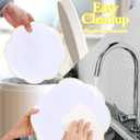 LIYH 100 Pcs White Plastic Plates with Gold Rim - Scalloped Plastic Disposable Plates Includes Dessert & Dinner Plate Heavy Duty Tableware Dishes for Birthday Party 50 Guests