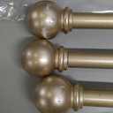 Kenney Chelsea Ball End Window Curtain Rod, Adjustable Curtain Rod for Windows 28 to 48 Inches, Extendable Curtain Rod Set, Soft Brass Gold Curtain Rod, Curtain Rods 4 Pack