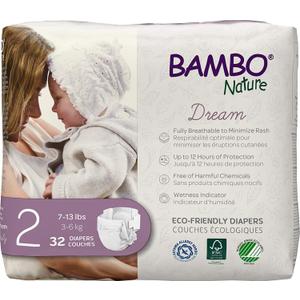 Bambo Nature Premium Baby Diapers - French/English Packaging, Size 2, 32 Count