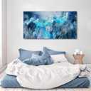 Mofutinpo Blue Canvas Wall Art Modern Abstract Wall Decor for Living Room Contemporary Pictures for Bedroom Wall Decor Artwork for Walls Dinning Room Decoration Wall Navy Blue Office Decor2040IN
