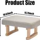 Small Rectangle Fabric Footstool Ottoman - Soft Padded Foot Rest with Wooden Legs & Non-Slip Design, Modern Step Stool for Couch, Office, Living Room, Bedroom, Entryway & Dogs, 2 Pack (Gray)