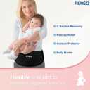 RENEO C Section Belly Binder, Reusable Solid Gel Ice Pack with Soft Lycra Cover, Adjustable Postpartum Wrap for Hot & Cold Therapy and Post-Op Recovery, Black