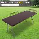 LURKA Rectangle PU Leather Table Cover/Tablecloth with Elastic Fitted Edge  Waterproof, Oil-Proof, Scratch-Resistant, Wipeable Protector for Dining, Kitchen, Outdoor Picnic, Party (Coffee, 6FT) (72" x 30" (Rectangular))