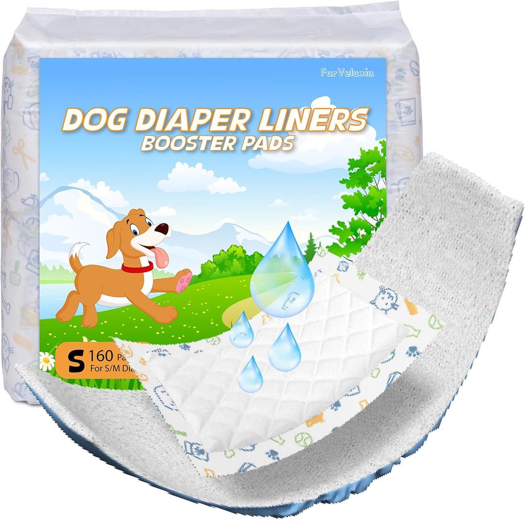 Dog Diaper Liners 100ct, Disposable Dog Diaper Pads Liner Female and Male Super Absorbent Doggie Period Diaper Inserts fit Most Puppy Diapers,Belly Band(Regular)