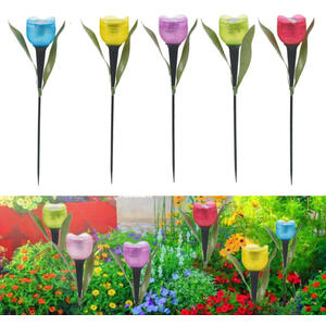Bytech 5-Pack Solar Powered Tulip Stake