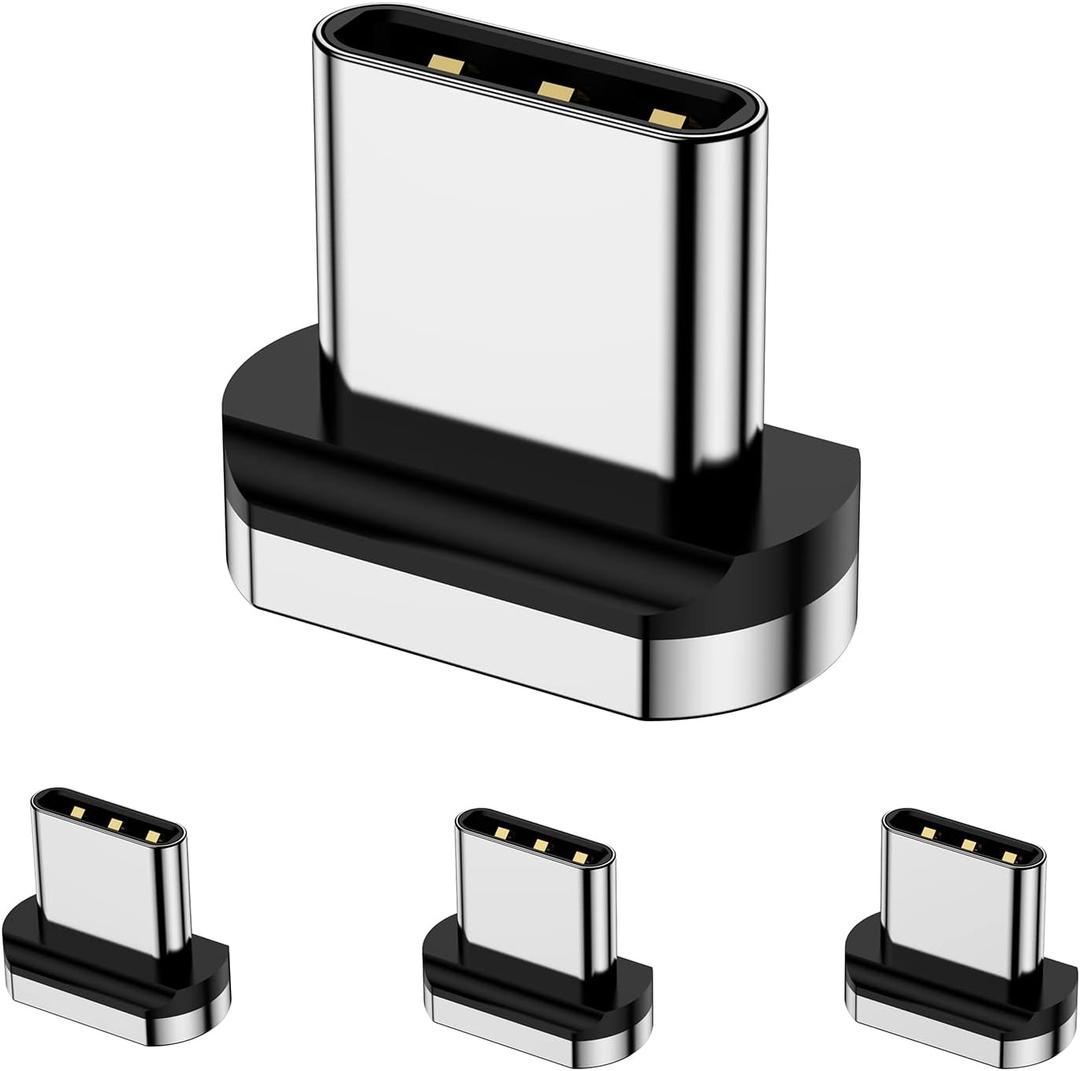 Magnetic Connector Tips Head for USB-C Android Devices (4 Pack), only Compatible 5A Magnetic Charging Cable or Magnetic Adapter