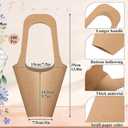 Gilprop 100 Packs Kraft Paper Flowers Gift Bags with Handle Flowers Bouquet Holder for Wedding, Valentines Day Decoration, Florist Shop (Small,Brown)