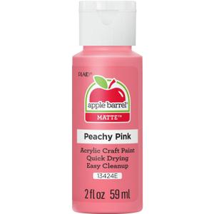 Apple Barrel Acrylic Paint, Peachy Pink 2 fl oz Classic Matte Acrylic Paint For Easy To Apply DIY Arts And Crafts, Art Supplies With A Matte Finish- Pack of 1