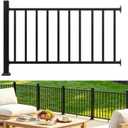 Aluminum Deck Railing Kit, Modular 36 in H. x 5 Ft W Level Railing Kit for Outdoor Steps,Heavy Duty Balustrade System for Deck, Porch, Patio & Balcony(1 Post, 1 Panel)