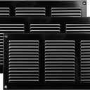 Vent Systems 12'' x 6'' Inch (Overall Dimensions) Pack of 3 - Black - Air Vent Duct Cover Metal Return Grill with Built in Pest Guard Screen HVAC Vent Duct Cover for Home Improvement