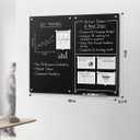 VEVOR Glass Dry Erase Board 48 x 36 in Black Magnetic Whiteboard