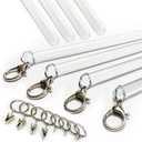 36 inch (4 Pack) All Clear Acrylic Curtain Rod - Invisible Clear Curtain Wand for Opening-Closing