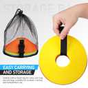 Mipcase 30Pcs Disc Soccer Cones for Training Kids : Flexible Plastic Football Cones with Mesh Bag for Sports Training and Coaching, 7.39X7.39X1.77in