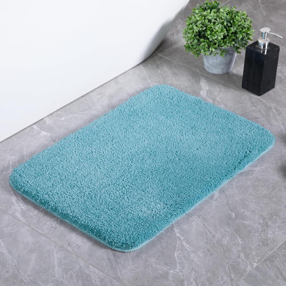 Luxury Quick Dry Non-Slip Bathroom Rugs17'' x 24'' Blue Highly Absorbent Washable and Ultra Soft, Extra Thick Fluffy Bath Mats for Shower/Kitchen/Bathtub Floor (Deep Sea Dream)