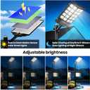 2 Pack 16" Large Solar Street Lights Outdoor Waterproof - Solar Powered Security Parking Lot Light Dusk to Dawn 60000LM,Motion Sensor Commercial LED Solar Flood Lights Remote Control for Outside Yard