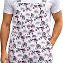 Bindefon Bibs Overalls Men Adjustable Straps Coveralls Shorts Printed Jumpsuit Male Romper (White, XL)