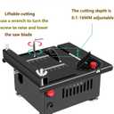 Mini Table Saw,Mini Multi-Functional Portable Crafts Saw Speed Angle Cutting Depth Adjustable Cutting Sanding Engraving for Wood Acrylic PCB Plastic(0.1-16mm)