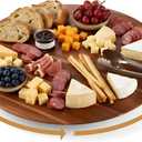21" Acacia Wood Turntable Organizer | Lazy Susan for Table Top, Cabinet or Pantry | Wooden Rotating Tray for Kitchen Countertop, Durable, Easy to Clean, No Assembly Needed