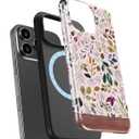 for iPhone 13 Pro Case Cute Wireless Charging Compatible Dual-Layer Shockproof Protection with Stylish Wildflower Design Protective Cover for Women - Custom Vintage Floral