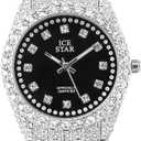 Techno Pave Women's 32mm Iced Out Sleek Diamond Dial Watch