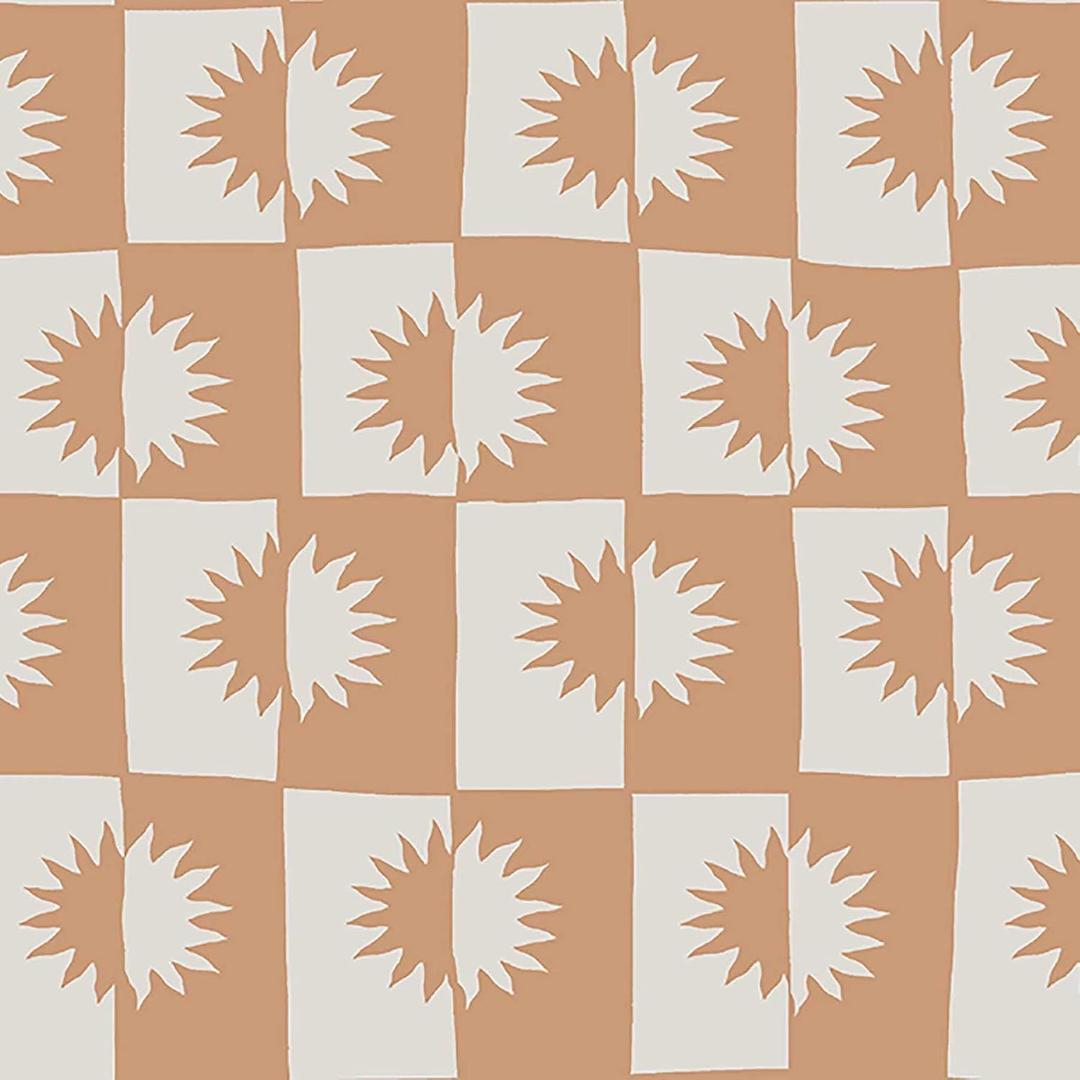 Elana Gabrielle - Geometric Peel and Stick Designer Wallpaper, Self Adhesive, Vinyl, 30.75 Sq Ft Coverage (Sunrise Collection, Papaya)