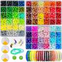 8mm*13mm*6mm Glass Beads 3Box Bracelet Making Kit,144 Assorted Dreamy Series Colorful Crystal Beads for Bracelet and Jewelry Making and DIY Crafts,Friendship Bracelets