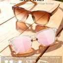 Sunglasses Womens Polarized Trendy Retro Sun Glasses UV400 Protection | Unisex Fashion Mirrored Sunnies Lightweight Comfortable for All-Day Wear for Daily Wear, Outdoor, Driving, Travel, Beach