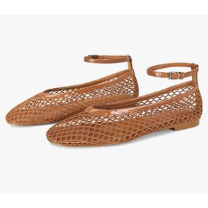 Mesh Ballet Flats for Women Round Toe Buckle Strap Fishnet Mary Jane Flats Comfy Casual Office Womens Summer Flats Shoes,8