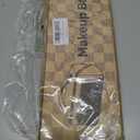 IMCUZUR Travel Makeup Bag Large Cosmetic Bag for Women, Open Flat Make up Bag Portable Skincare Bag with Handle (Black)