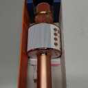 BONAOK Wireless Bluetooth Karaoke Microphone,3-in-1 Portable Handheld Karaoke Mic Speaker Machine Home Party Birthday for All Smartphones PC(Q37 Rose Gold)