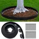 Landscape Edging 66FT, Garden Edging (4IN High) with 30pcs Spikes, Plastic Lawn Edging Flexible for Garden Flower Beds Tree Surrounds Yard Pathway, Black