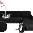 Waterproof L Shaped Sectional Couch Covers Blanket 2 Piece Sectional Sofa Cover Washable L Shape Sofa Slipcover Jacquard Quilted Furniture Protector for Dogs Pets Cats (XX-Large, Beige)