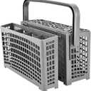 Cenipar Universal Dishwasher Silverware Basket 2 in 1 Utensil Basket Compatible with Bosch Maytag Kenmore Whirlpool KitchenAid LG Samsung Frigidaire GE Dishwasher