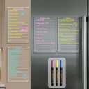 JJPRO Non-Magnetic Dry Erase List Board for Fridge, 11.5"x7" Clear Reusable to Do List White Board, Dry Erase List Board for Refrigerator,Cabinet,Wall&Glass, All Smooth Surfaces