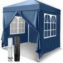 VINGLI 6.5x6.5 Pop Up Canopy Tent with Sidewalls, Outdoor Gazebo Canopy Tent, Patio Event Tents Outdoor Event Shelter for Parties (Blue)