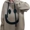 kiobrvhe Women's Oversized Thick Knit Hoodies Trendy Casual Pullover Sweatshirts Y2k Outfits Clothes (US, Alpha, Medium, Regular, Regular, A Khaki)