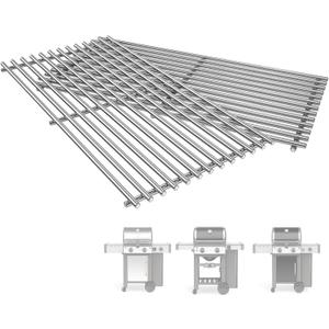 SafBbcue 66801 Stainless Steel Cooking Grates for Weber Genesis II E-210 LX S/E-240 Series Gas Grills 2017 and Newer, for Weber 60010001 65010001 60004001 65004001 66904 Grates