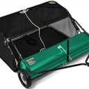 Push Lawn Sweeper, Heavy Duty Steel Frame, Ideal for Yard and Garden Clean up, Green