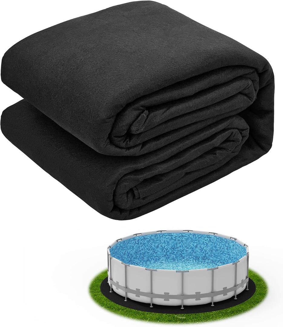 15 FT Round Pool Liner Pad for Above Ground Pool, Durable Pre-Cut Under Pool Padding, Puncture Protection and Extend Liner Life