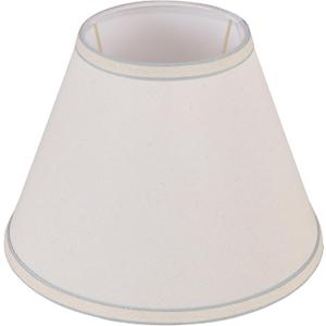 Aspen Creative 58881A Transitional Empire Shape Uno Construction Lamp Shade in Ivory Powder with Blue Trim, 6" Top x 12" Bottom x 9" Slant Height