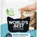 WORLD'S BEST CAT LITTER Poop Fighter Maximum Odor Defense, 15-Pounds - Natural Ingredients, Quick Clumping, Flushable, 99% Dust Free & Made in USA - Long-Lasting Odor Control & Easy Scooping