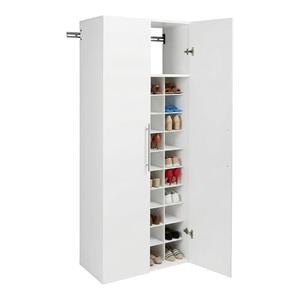 Prepac HangUps 30" Shoe Storage Cabinet, Cabinet Wall Mount, Wall Cabinet Storage for Shoes with 40 Cubbies, Ideal for Utility Room, Garage and Bedroom, 30" W x 72" H x 16" D, White